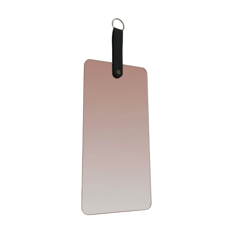 Miroir LAURE a Suspendre avec anse en PU noir 14x28,5 cm