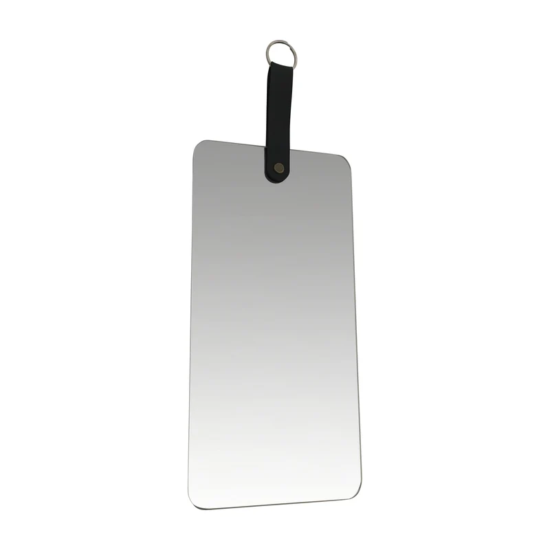 Miroir LAURE a Suspendre avec anse en PU noir 14x28,5 cm