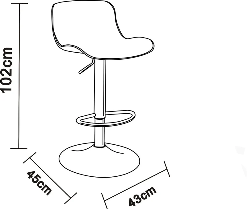 Tabouret bar de cuisine pivotant hauteur réglable-CHARLIE