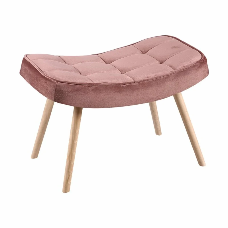 Repose pieds en velours Rectangulaire capitonné 60x38cm Ligia