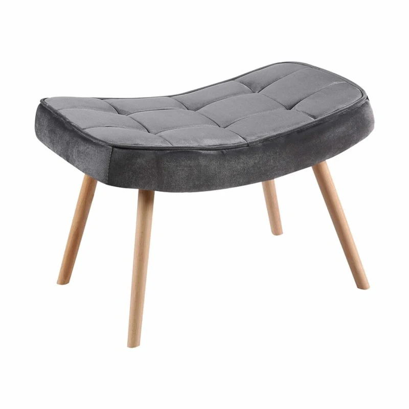 Repose pieds en velours Rectangulaire capitonné 60x38cm Ligia