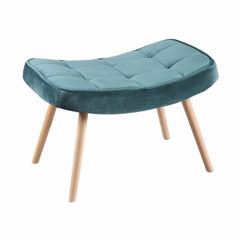 Repose pieds en velours Rectangulaire capitonné 60x38cm Ligia