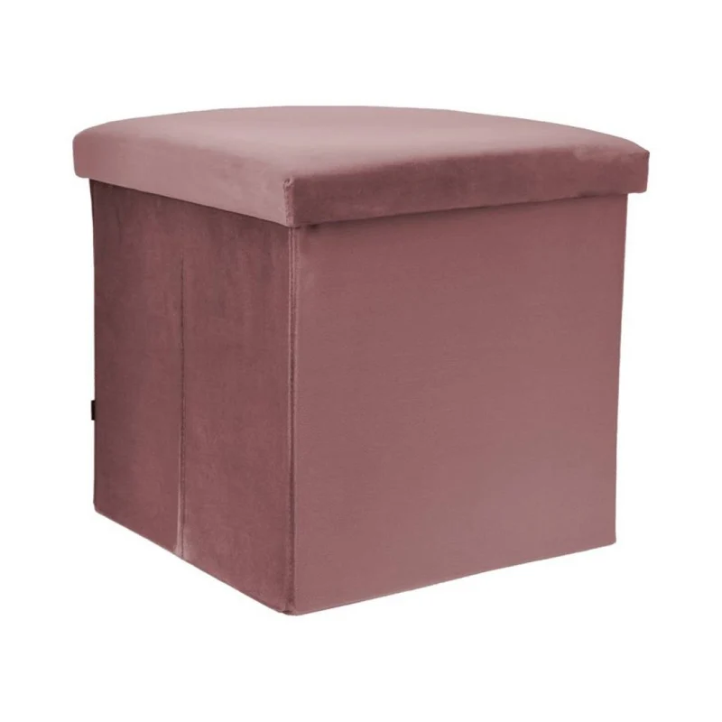 Pouf pliant coffre rangement en velours range tout