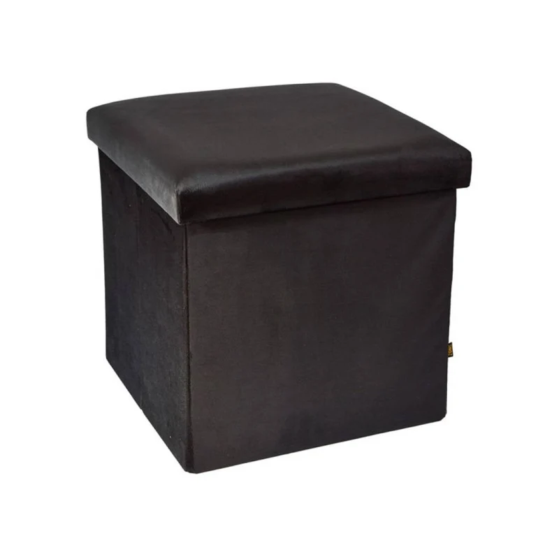 Pouf pliant coffre rangement en velours range tout