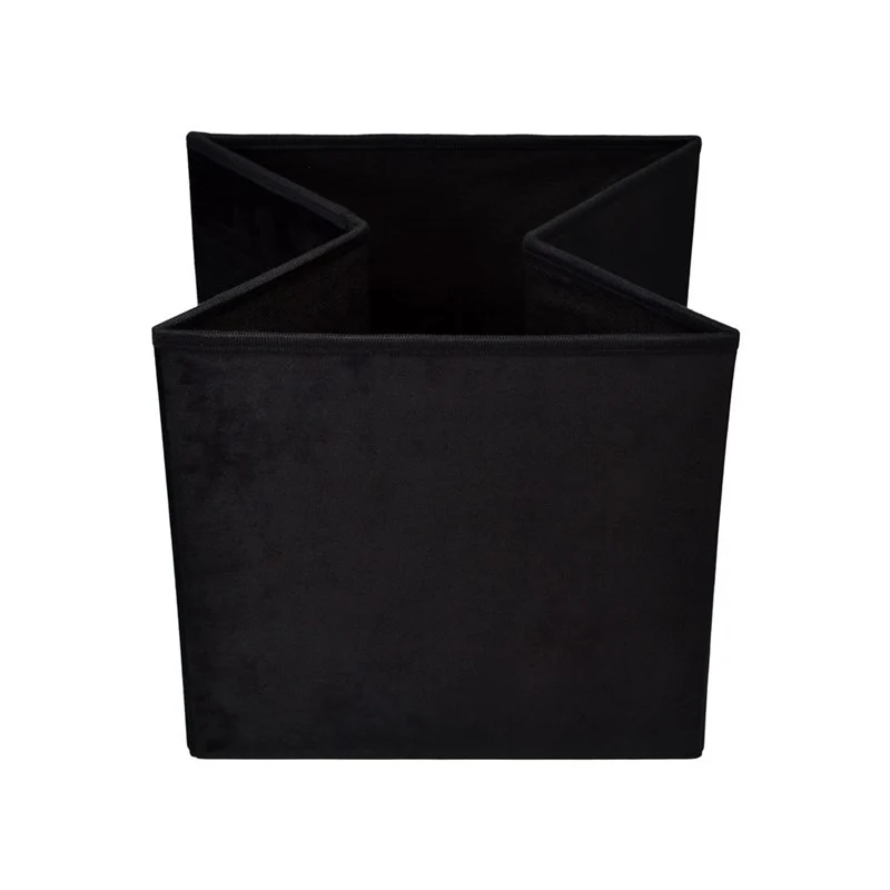 Pouf pliant coffre rangement en velours range tout
