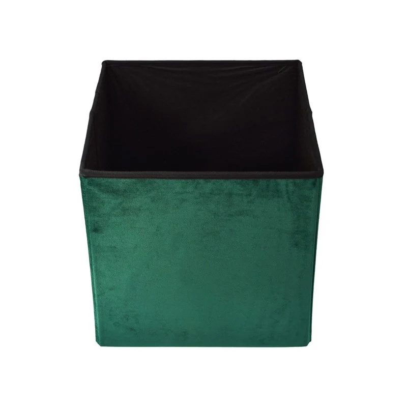 Pouf pliant coffre rangement en velours range tout