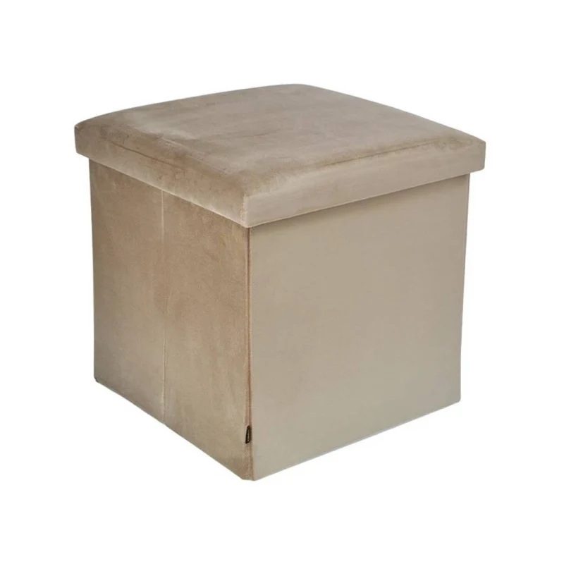 Pouf pliant coffre rangement en velours range tout