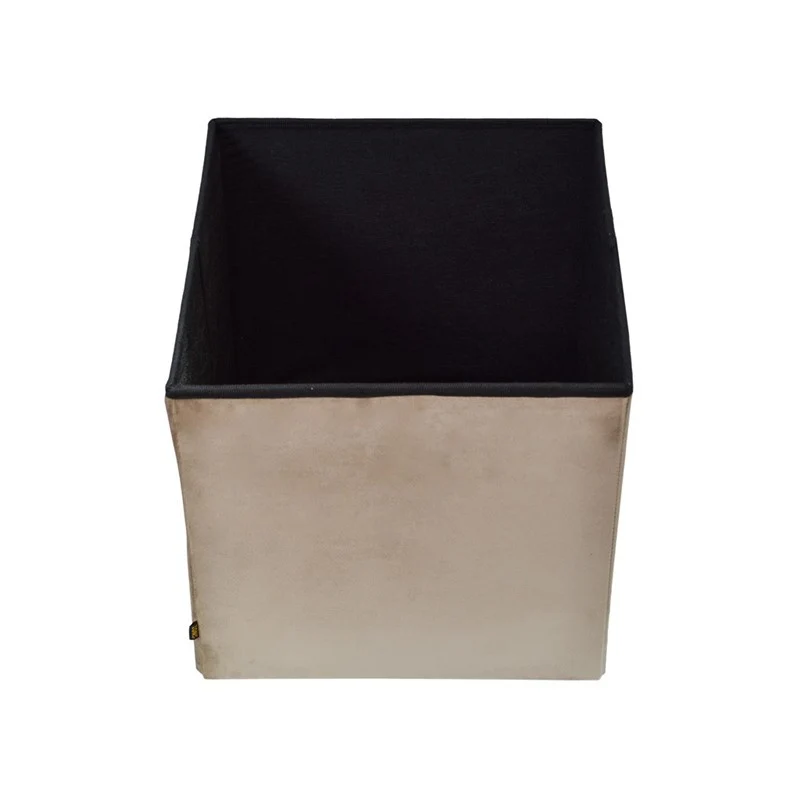 Pouf pliant coffre rangement en velours range tout