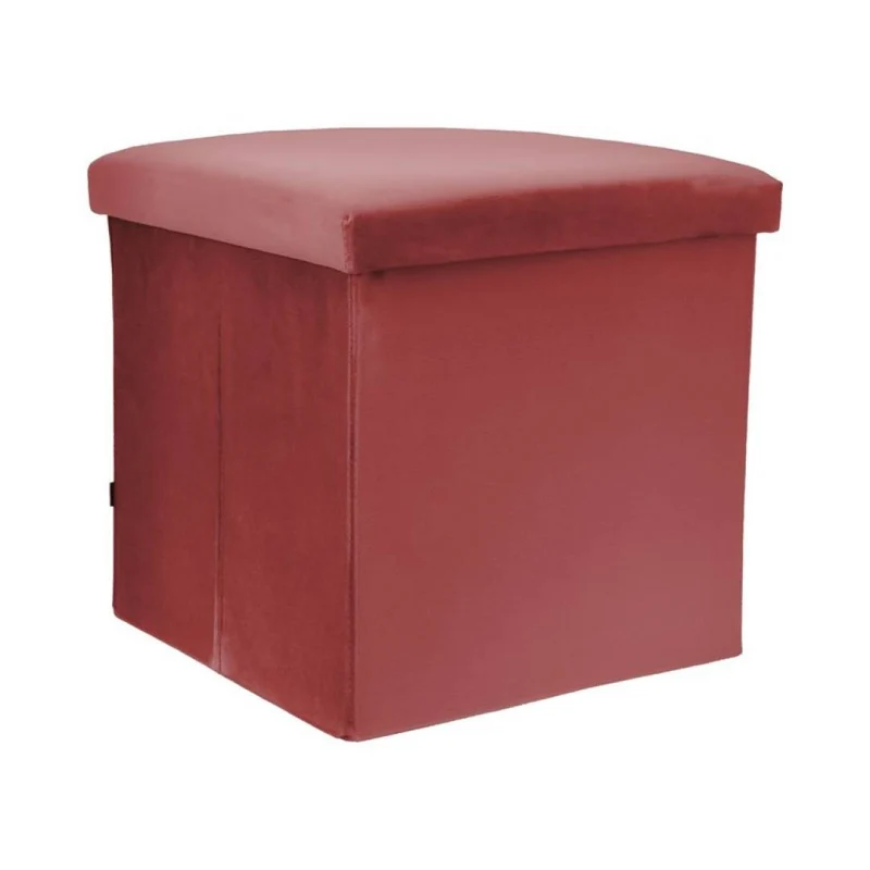 Pouf pliant coffre rangement en velours range tout