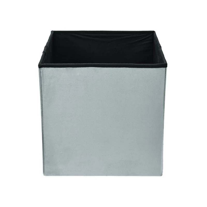 Pouf pliant coffre rangement en velours range tout