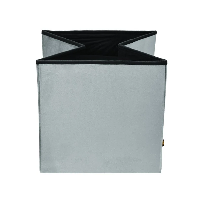 Pouf pliant coffre rangement en velours range tout
