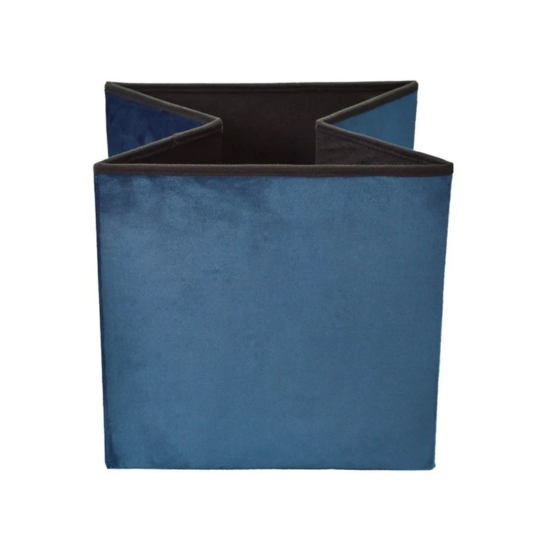 Pouf pliant coffre rangement en velours range tout