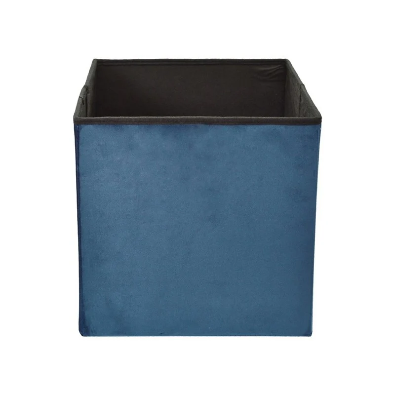 Pouf pliant coffre rangement en velours range tout