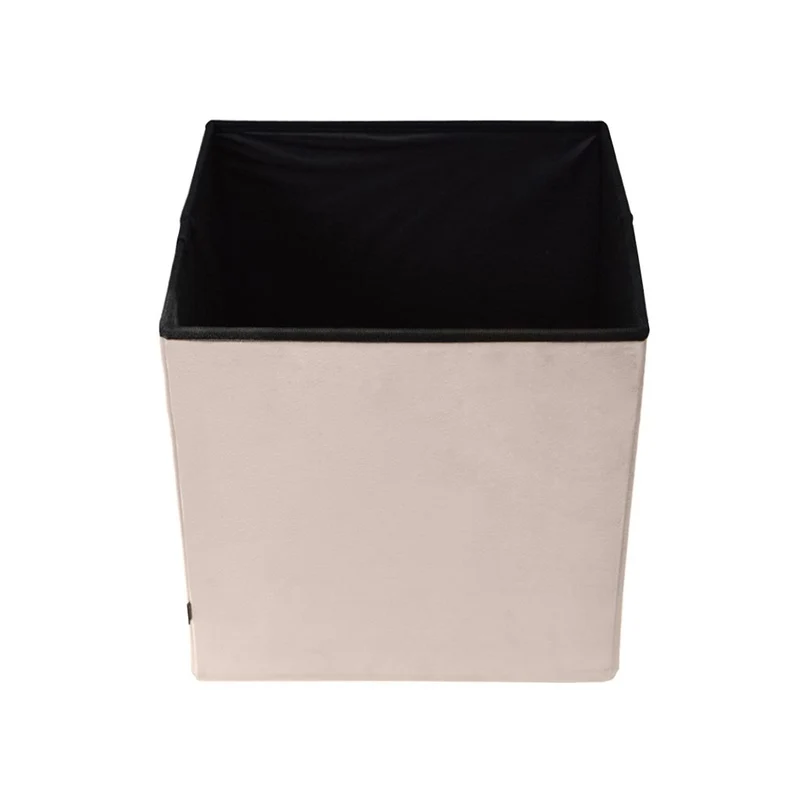Pouf pliant coffre rangement en velours range tout