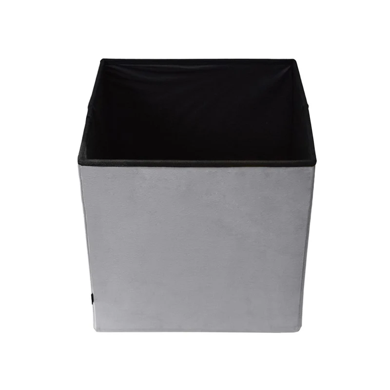 Pouf pliant coffre rangement en velours range tout