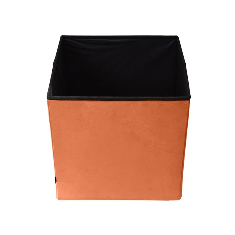 Pouf pliant coffre rangement en velours range tout