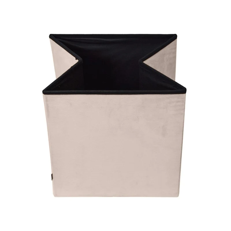 Pouf pliant coffre rangement en velours range tout