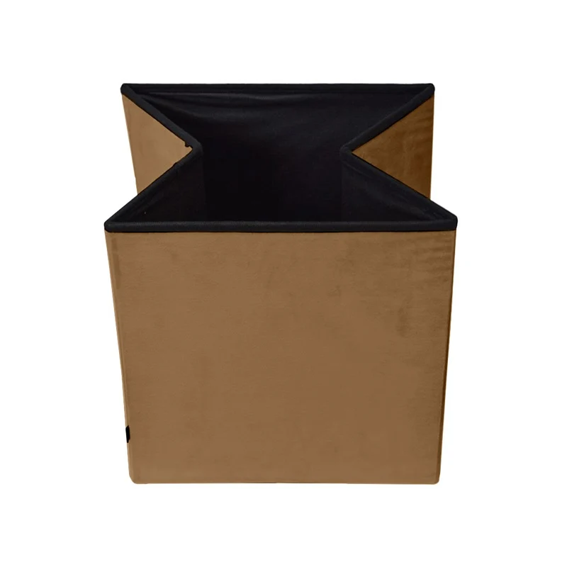Pouf pliant coffre rangement en velours range tout