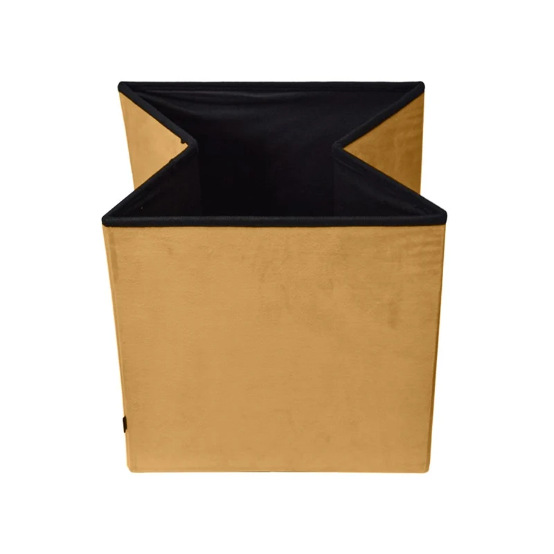Pouf pliant coffre rangement en velours range tout