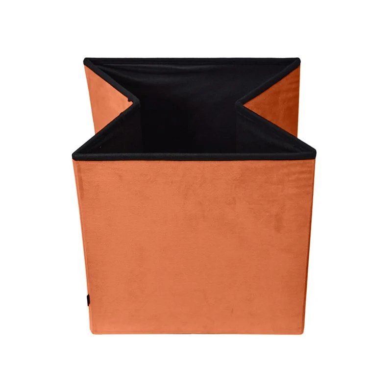 Pouf pliant coffre rangement en velours range tout