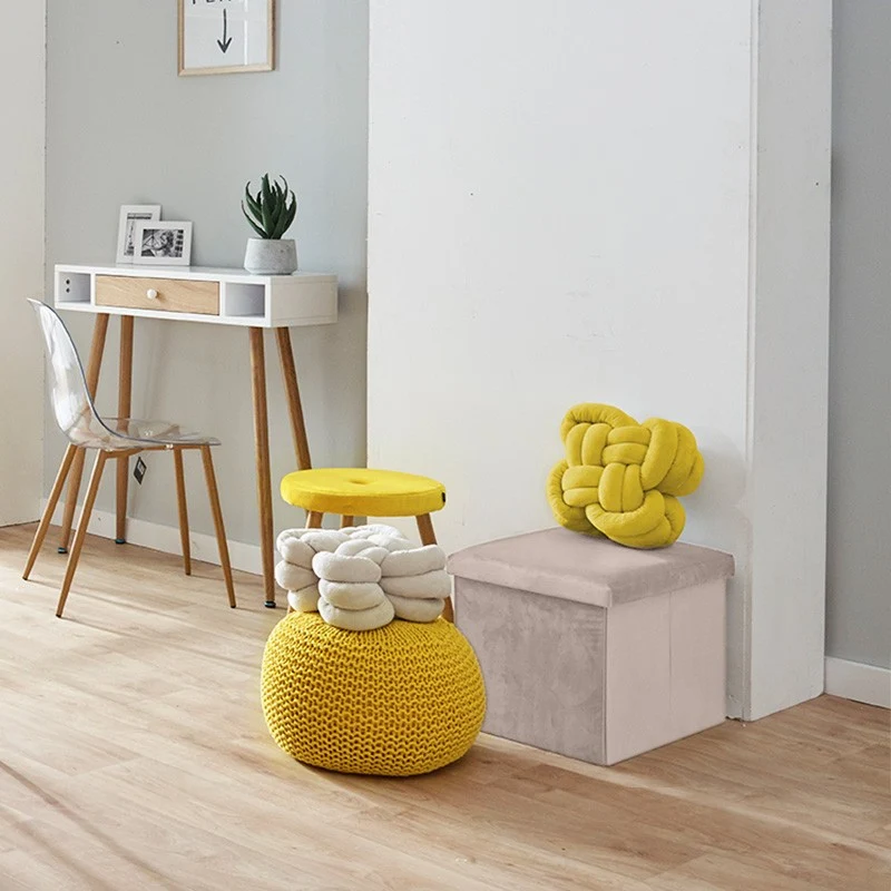 Pouf pliant coffre rangement en velours range tout