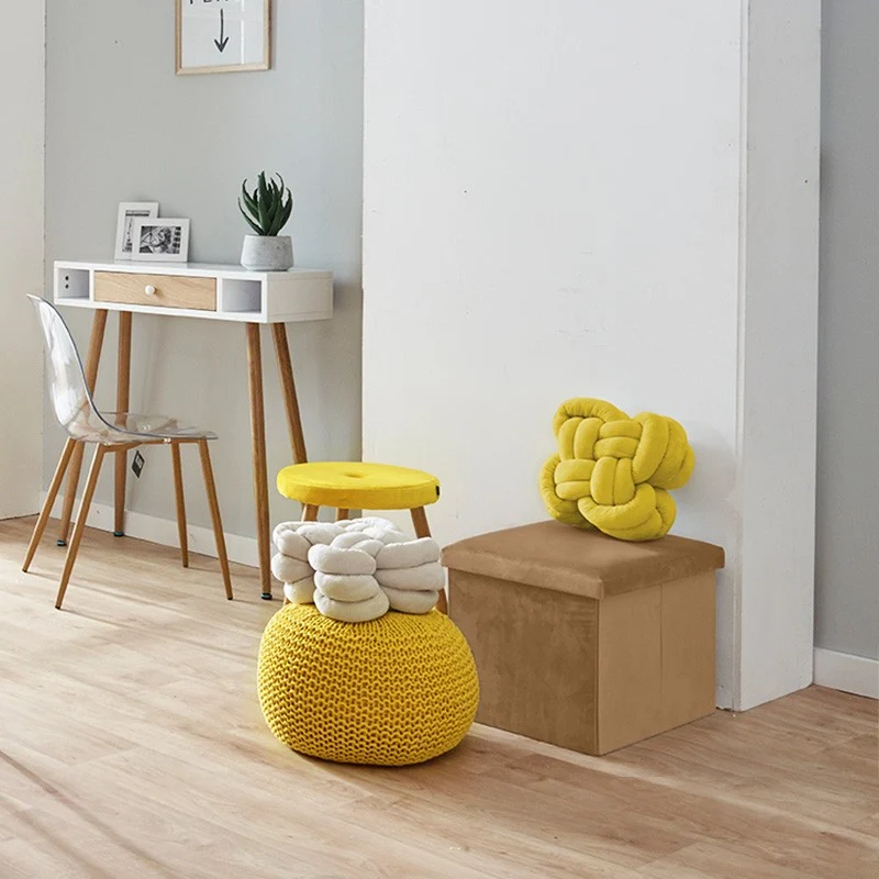 Pouf pliant coffre rangement en velours range tout