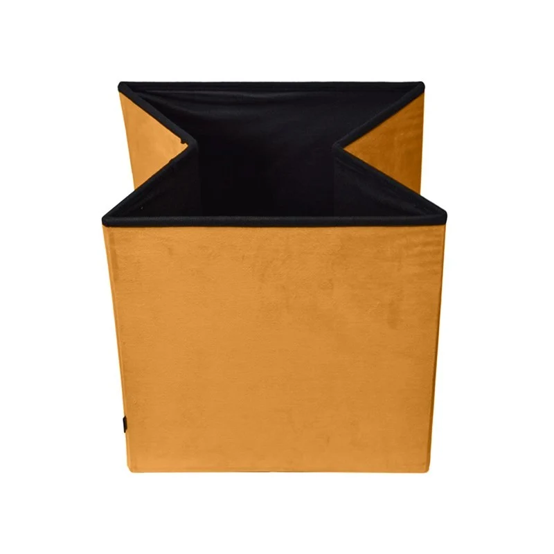 Pouf pliant coffre rangement en velours range tout
