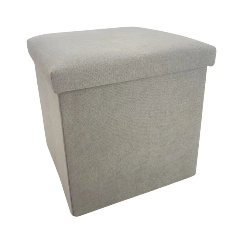 Pouf pliant coffre rangement en velours range tout