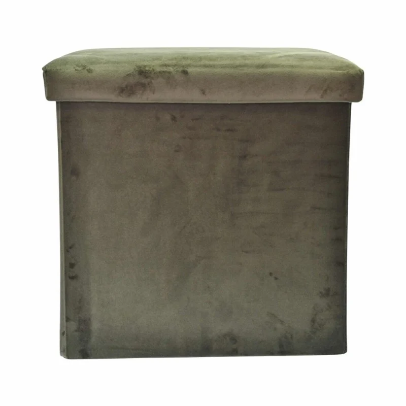 Pouf pliant coffre rangement en velours range tout