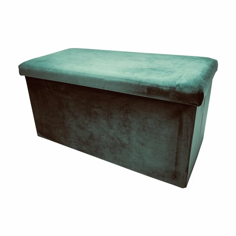 Banc pliant coffre de rangement velours range tout 76x38x38cm