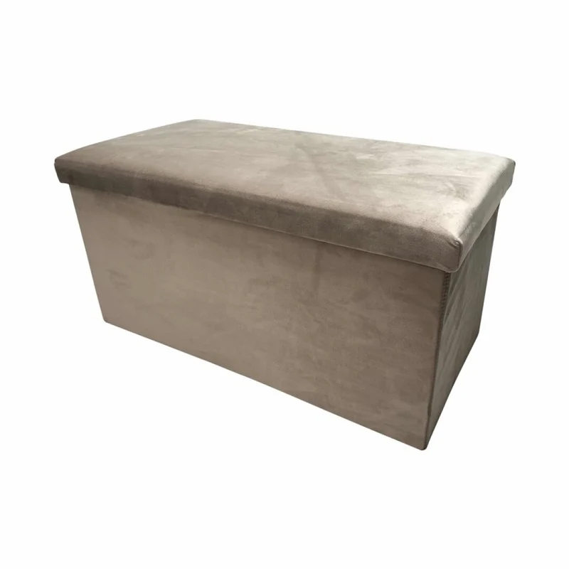 Banc pliant coffre de rangement velours range tout 76x38x38cm