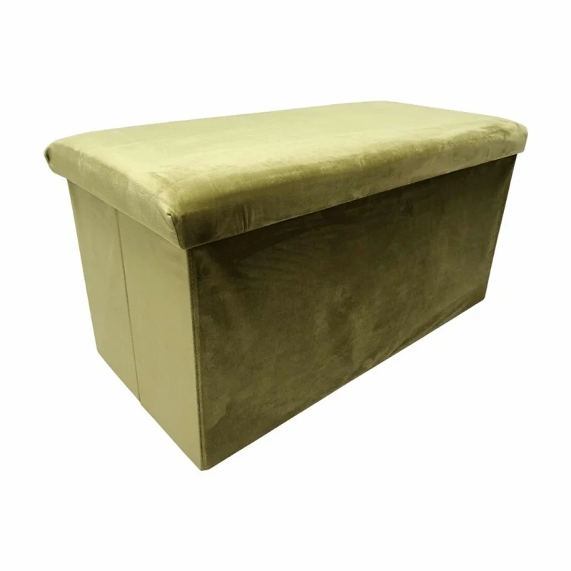Banc pliant coffre de rangement velours range tout 76x38x38cm