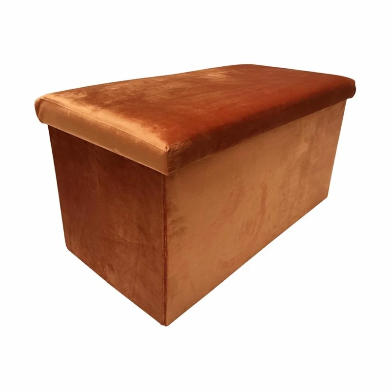 Banc pliant coffre de rangement velours range tout 76x38x38cm