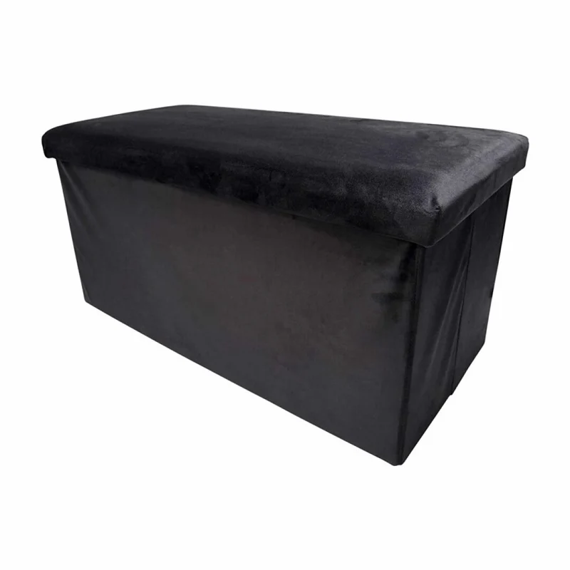 Banc pliant coffre de rangement velours range tout 76x38x38cm