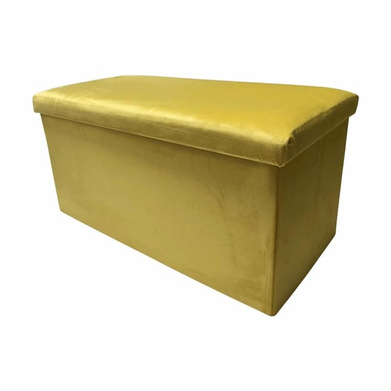 Banc pliant coffre de rangement velours range tout 76x38x38cm