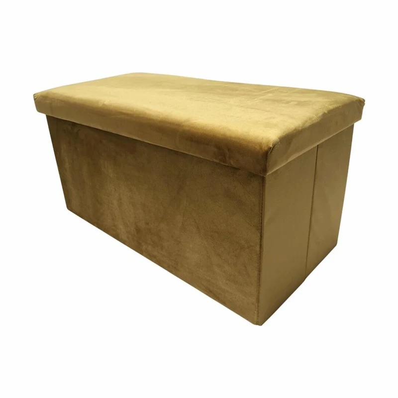 Banc pliant coffre de rangement velours range tout 76x38x38cm