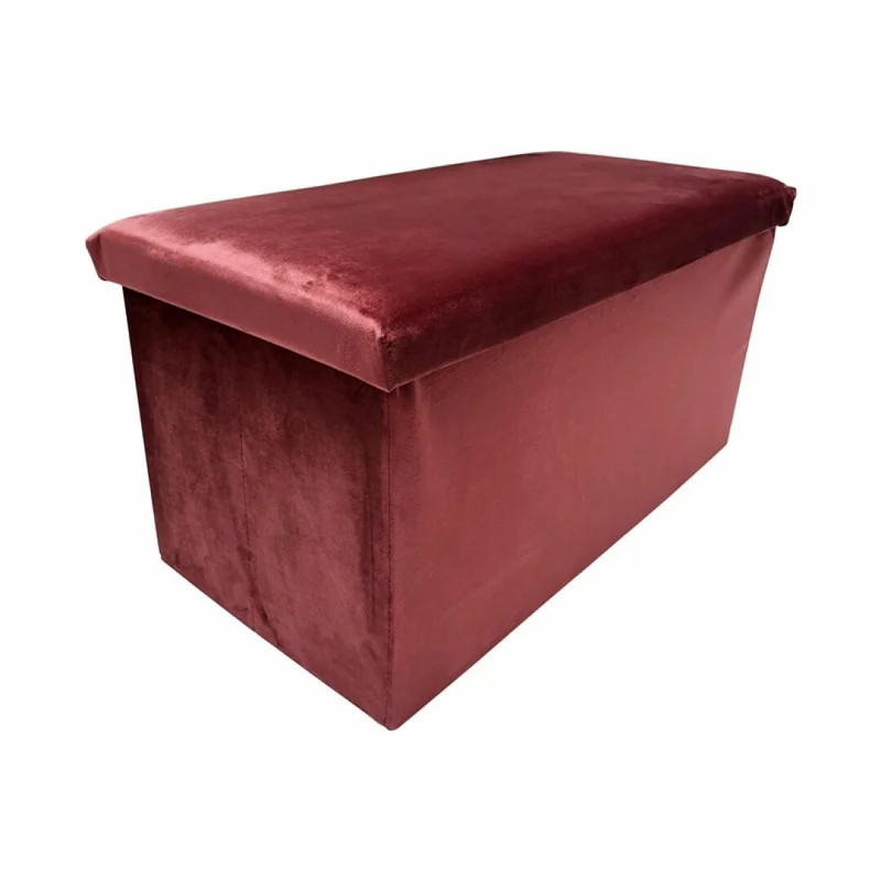 Banc pliant coffre de rangement velours range tout 76x38x38cm