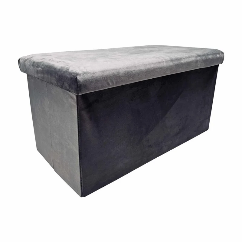 Banc pliant coffre de rangement velours range tout 76x38x38cm