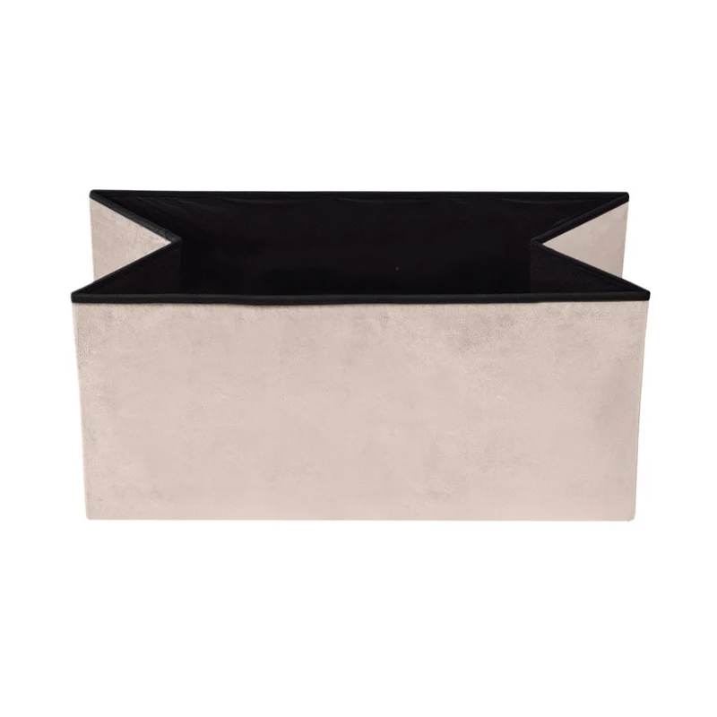 Banc pliant coffre de rangement velours range tout 76x38x38cm