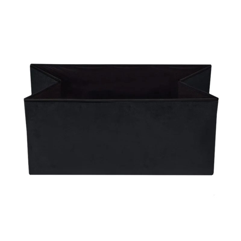 Banc pliant coffre de rangement velours range tout 76x38x38cm