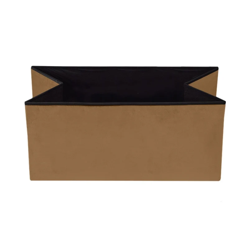 Banc pliant coffre de rangement velours range tout 76x38x38cm