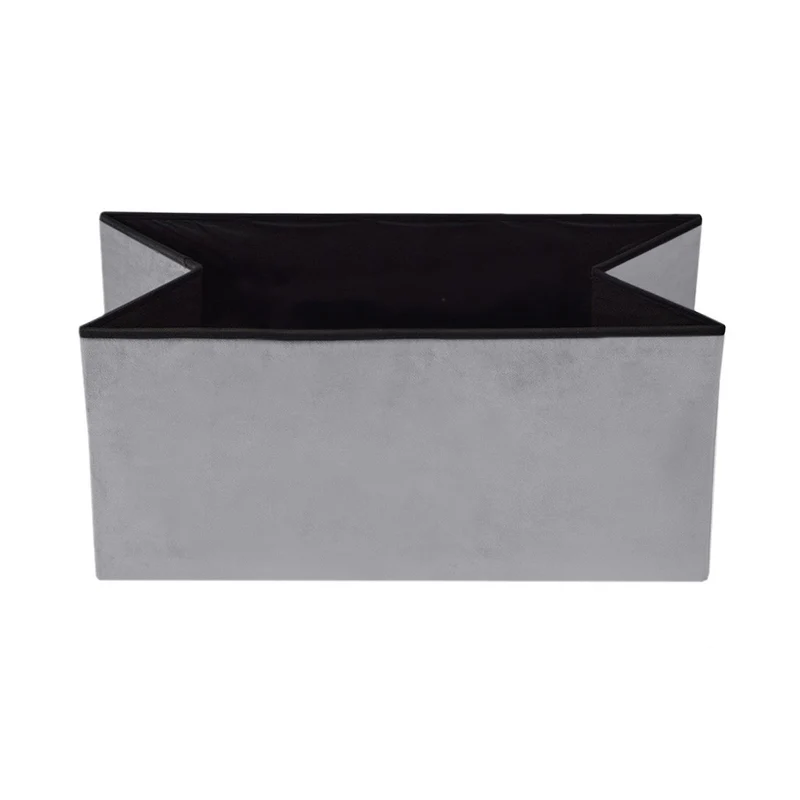 Banc pliant coffre de rangement velours range tout 76x38x38cm