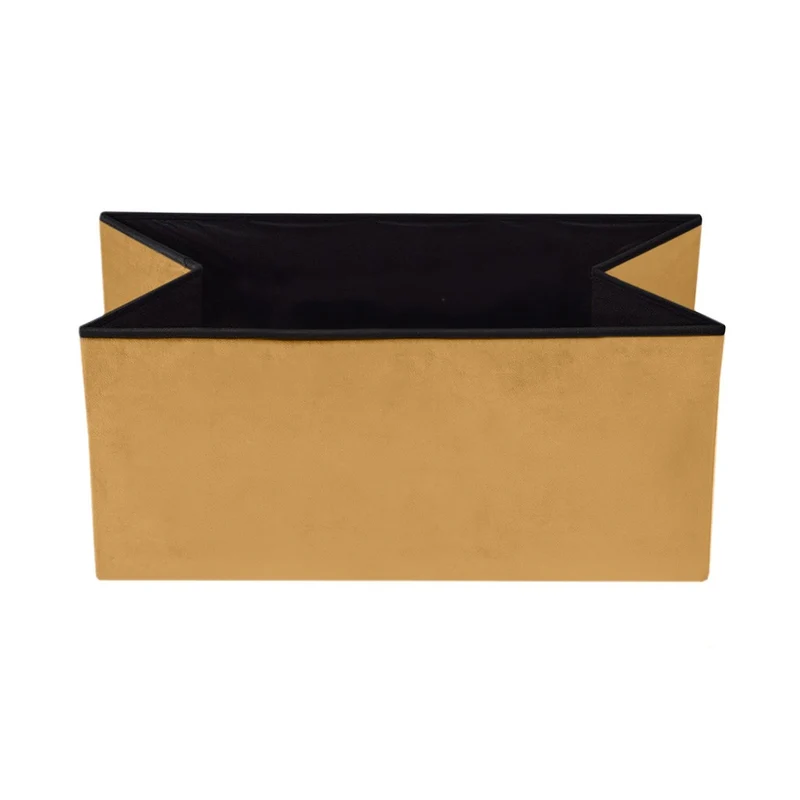 Banc pliant coffre de rangement velours range tout 76x38x38cm