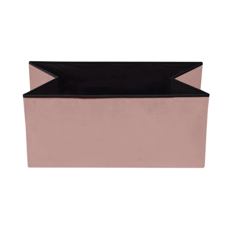 Banc pliant coffre de rangement velours range tout 76x38x38cm