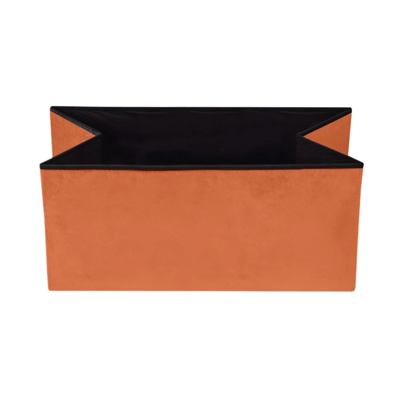 Banc pliant coffre de rangement velours range tout 76x38x38cm