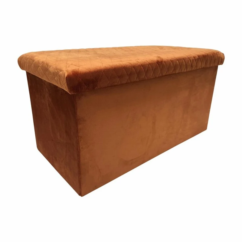 Banc coffre pliant velours avec assise capitonnée