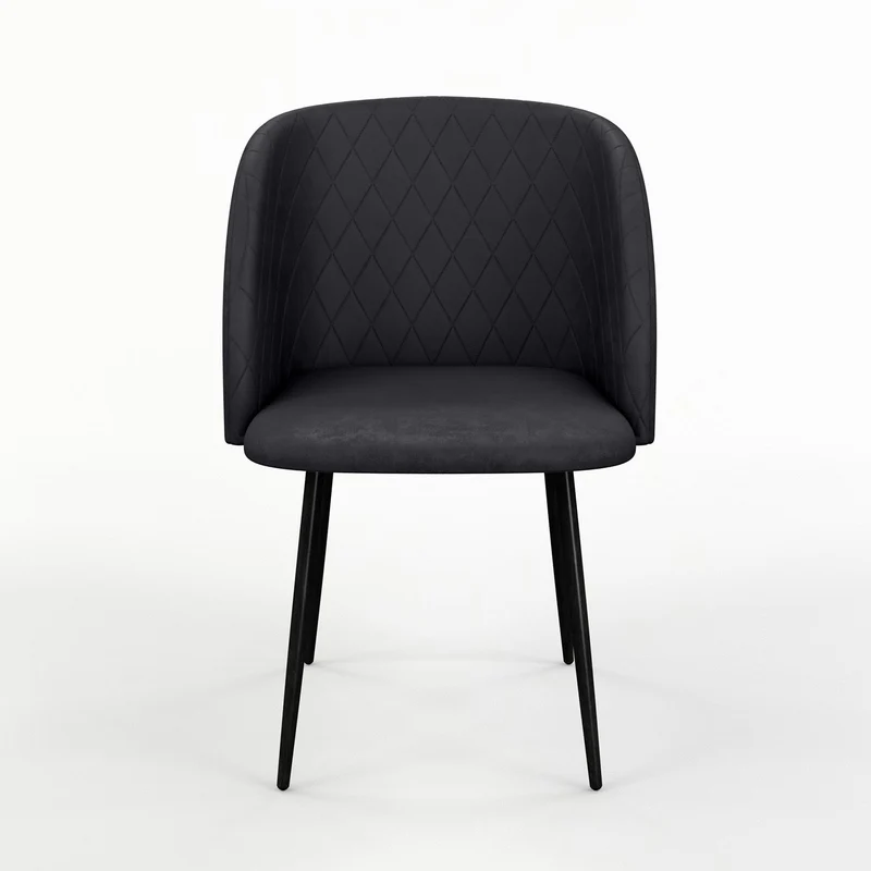 Chaise de salle à manger capitonnée tissu anti-tache-HESTER