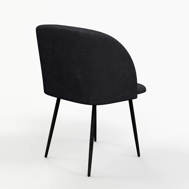 Chaise de salle à manger capitonnée tissu anti-tache-HESTER