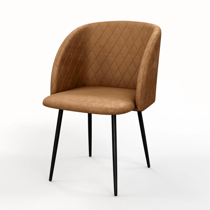 Chaise de salle à manger capitonnée tissu anti-tache-HESTER