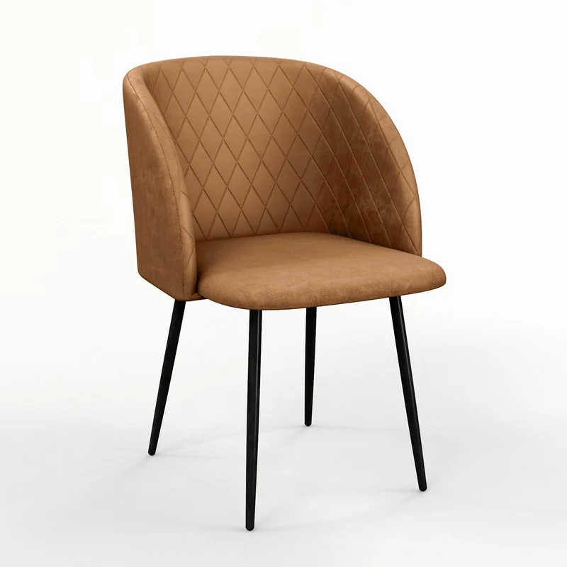 Chaise de salle à manger capitonnée tissu anti-tache-HESTER